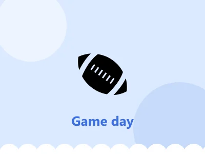 Illustrative render for Game day (generic, not a specific product)